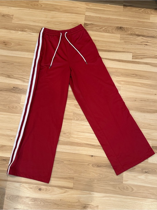 Old Navy Pants - Old Navy Wide Leg Track Pants in Red with White Stripes